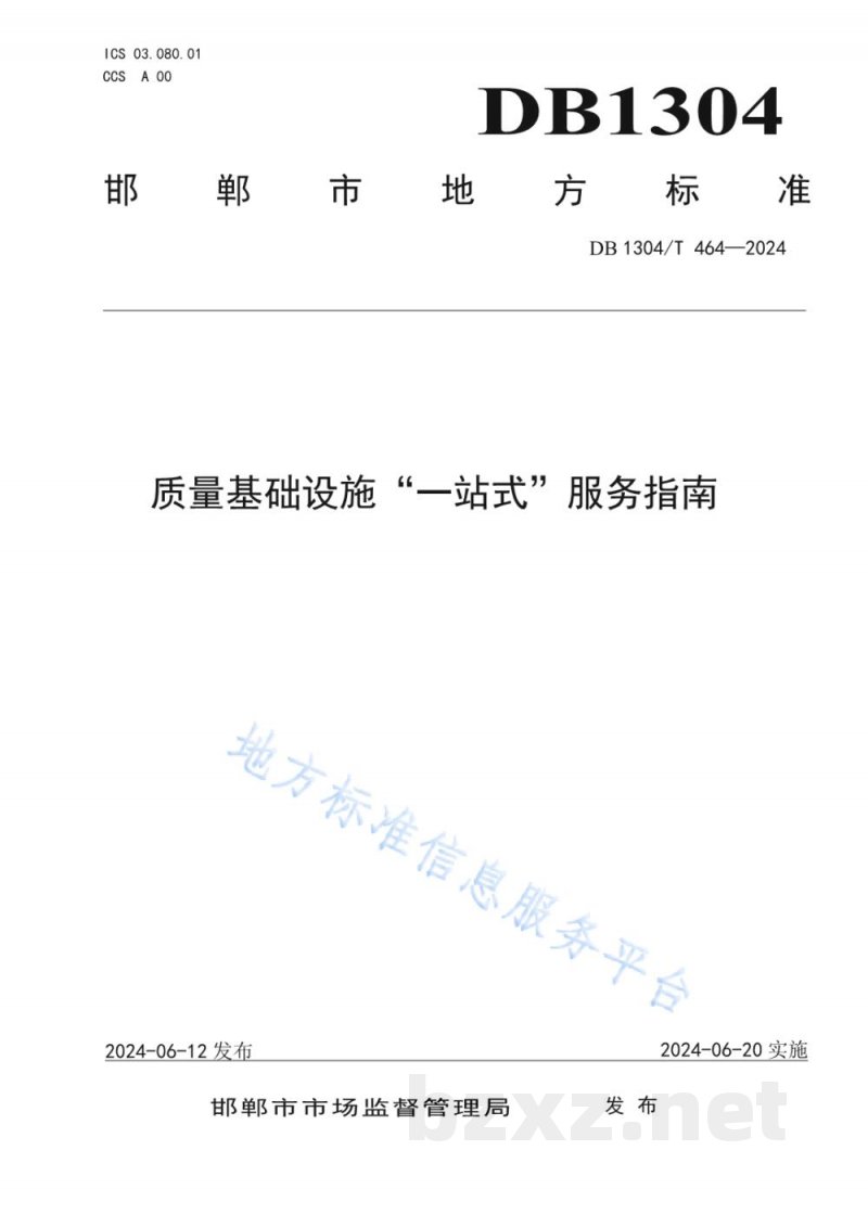 DB1304/T 464-2024质量基础设施“一站式”服务指南