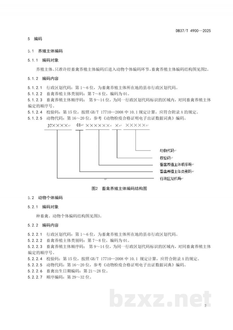 DB37/T 4900-2025畜禽养殖主体信息编码技术规程