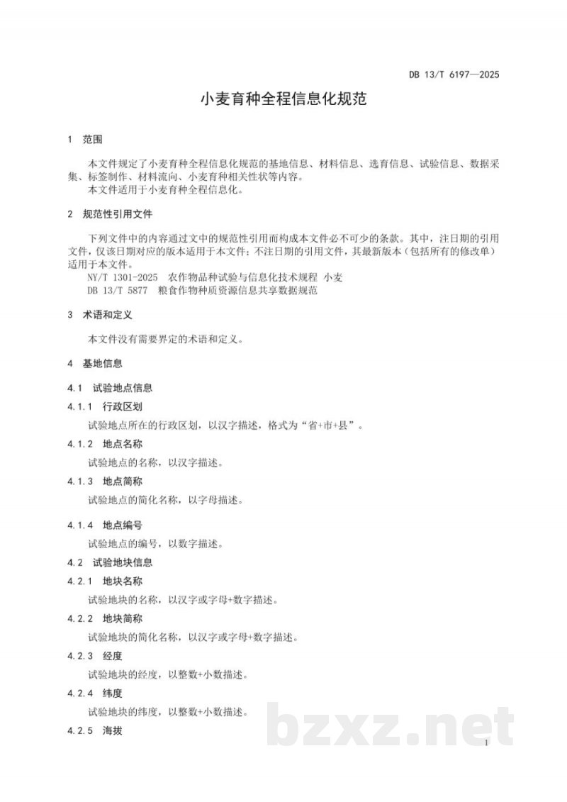 DB13/T 6197-2025小麦育种全程信息化规范