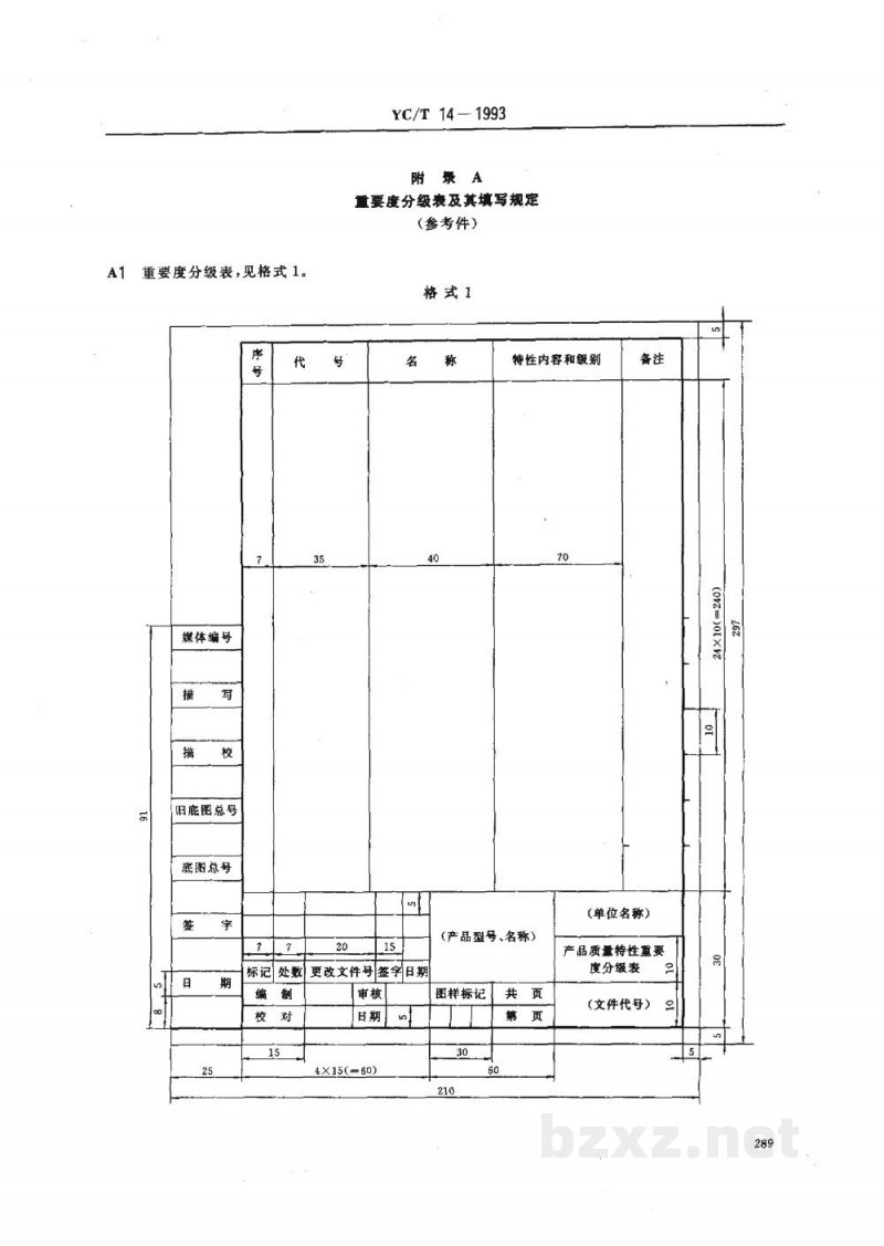 YC/T 14-1993烟草机械 产品质量特性重要度 分级导则