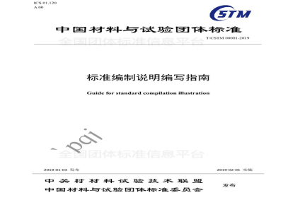 T/CSTM 00001-2019标准编制说明编写指南