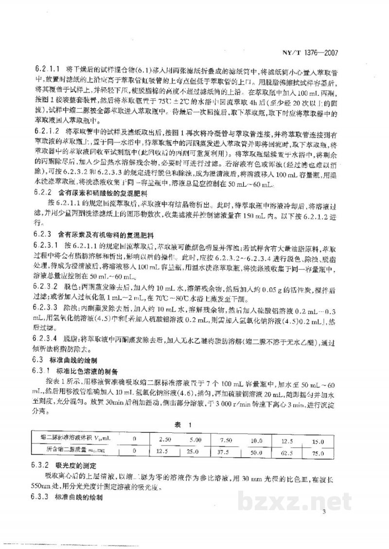 NY/T 1376-2007复混肥料中缩二脲含量的测定分光光度法