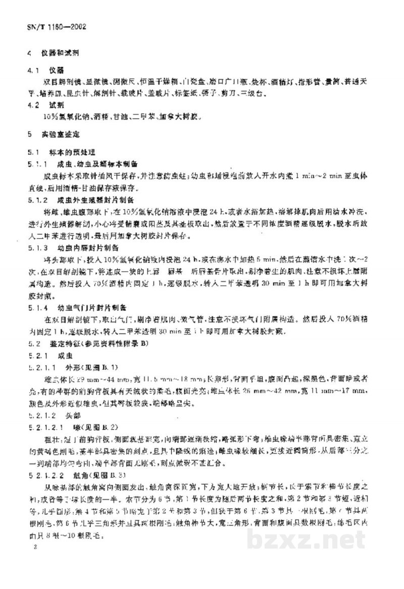 SN/T 1160-2002棕榈象甲检疫鉴定方法