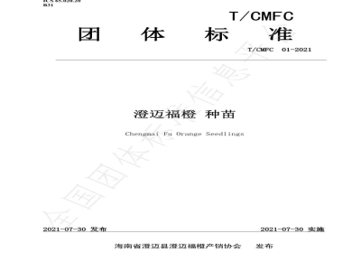 T/CMFC 01-2021澄迈福橙种苗