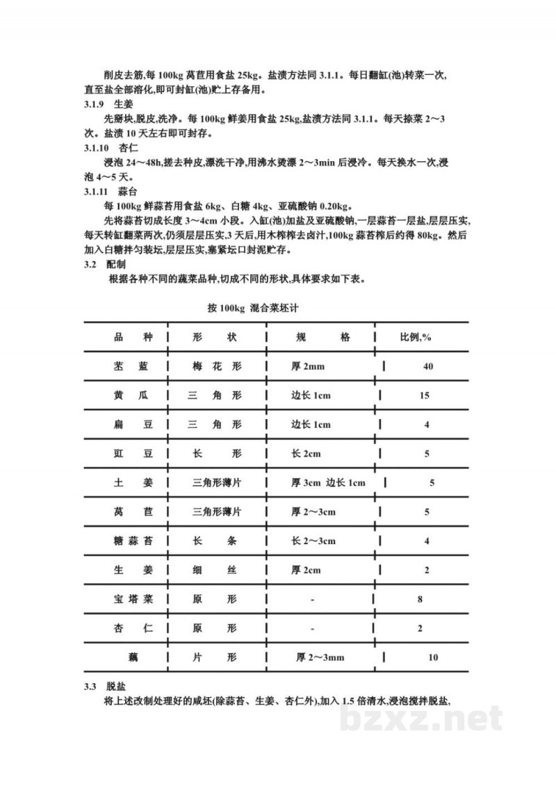 ZB X 10022-86酱汁渍菜生产工艺通用规程 常压渍菜法--八宝菜