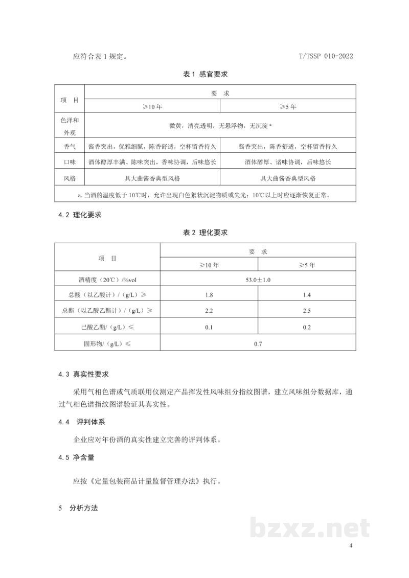 T/TSSP 010-2022求实·大曲酱香年份酒