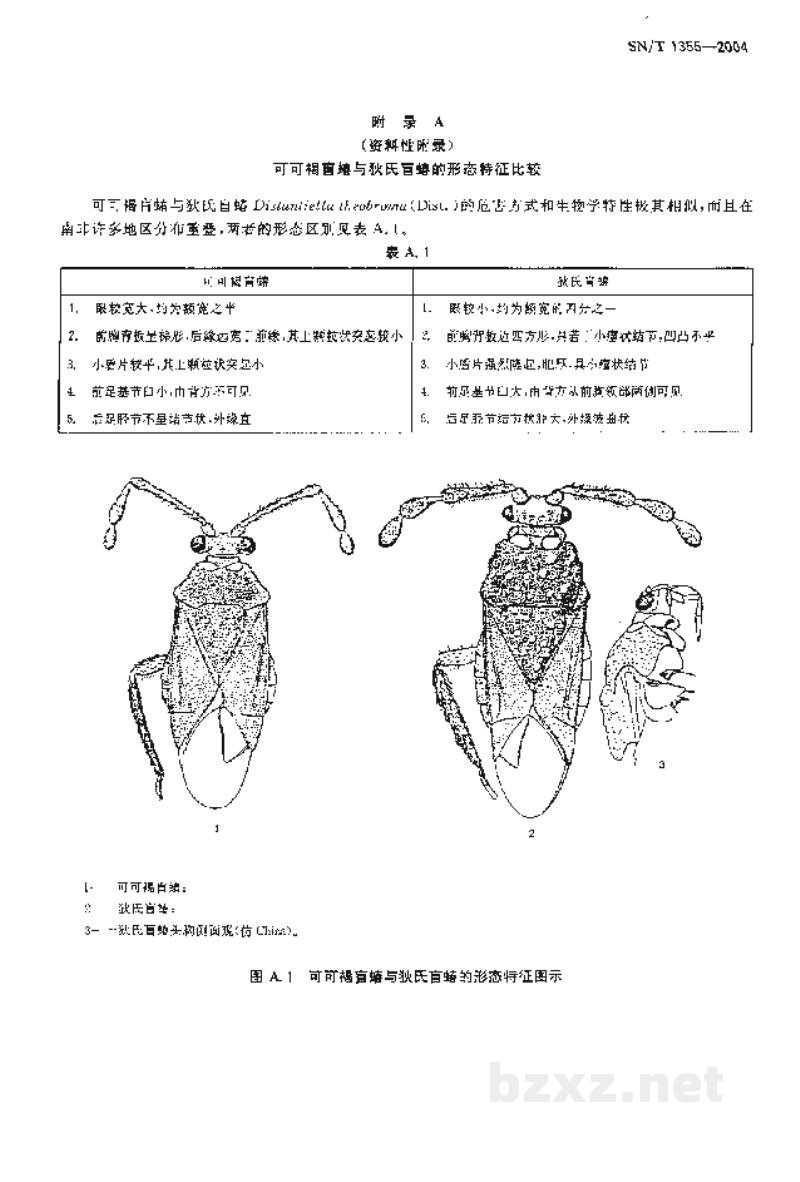 SN/T 1355-2004可可褐盲蝽检疫鉴定方法