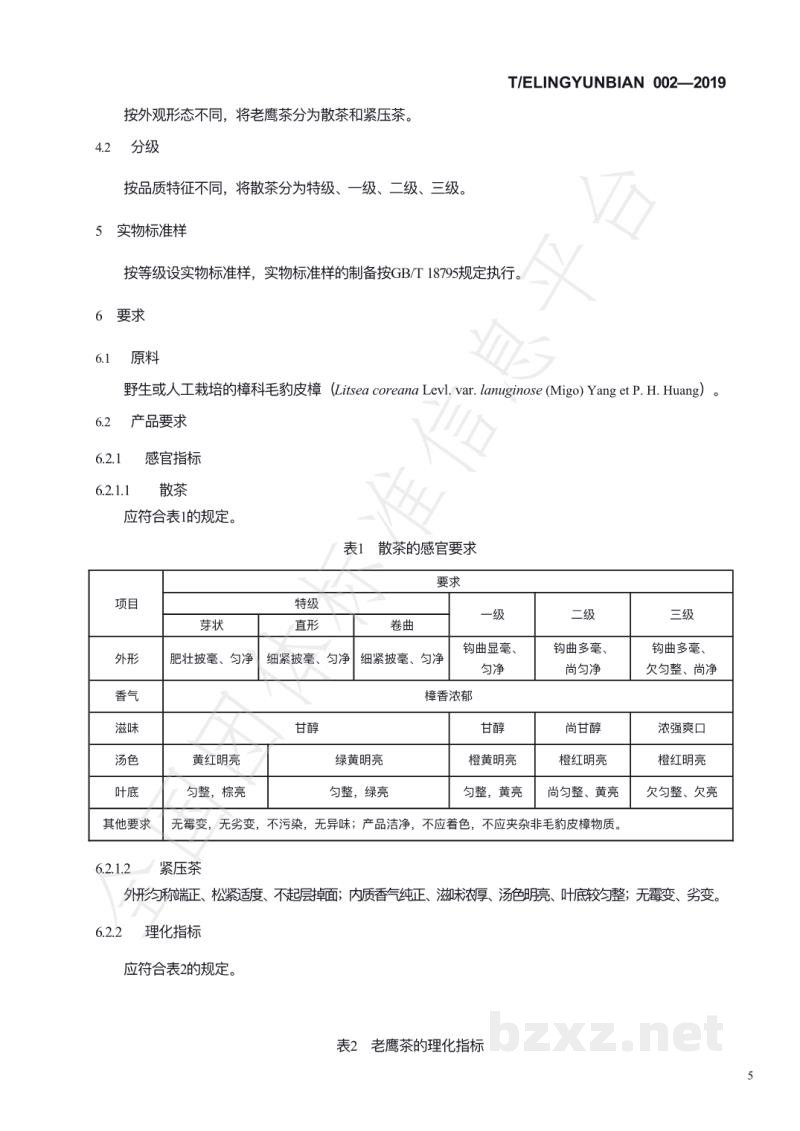 T/ELINGYUNBIAN 002-2019老鹰茶