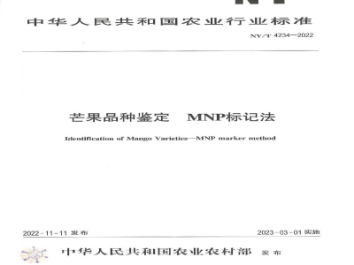 NY/T 4234-2022芒果品种鉴定MNP标记法