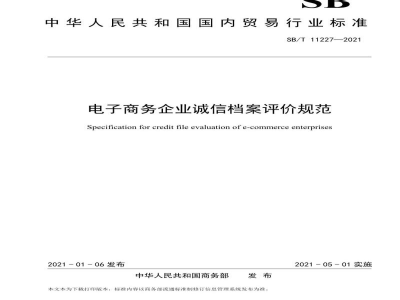 SB/T 11227-2021电子商务企业诚信档案评价规范