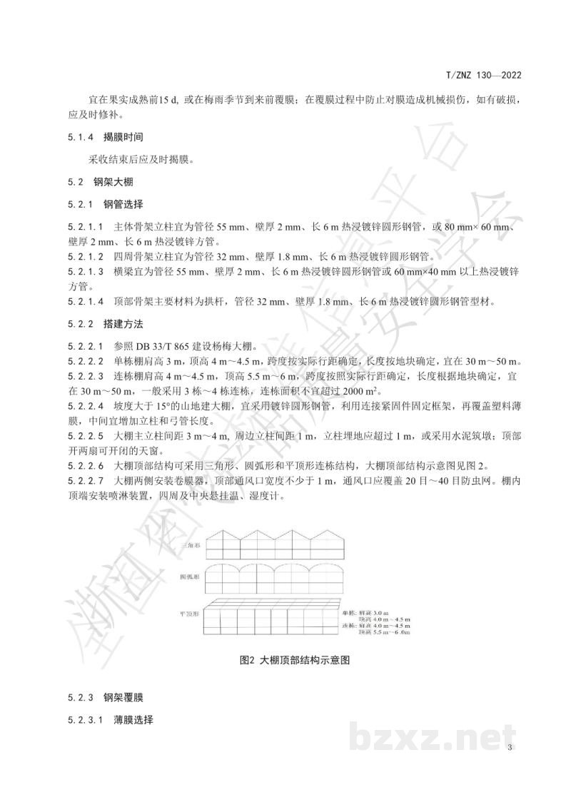 T/ZNZ 130-2022杨梅设施栽培技术规范