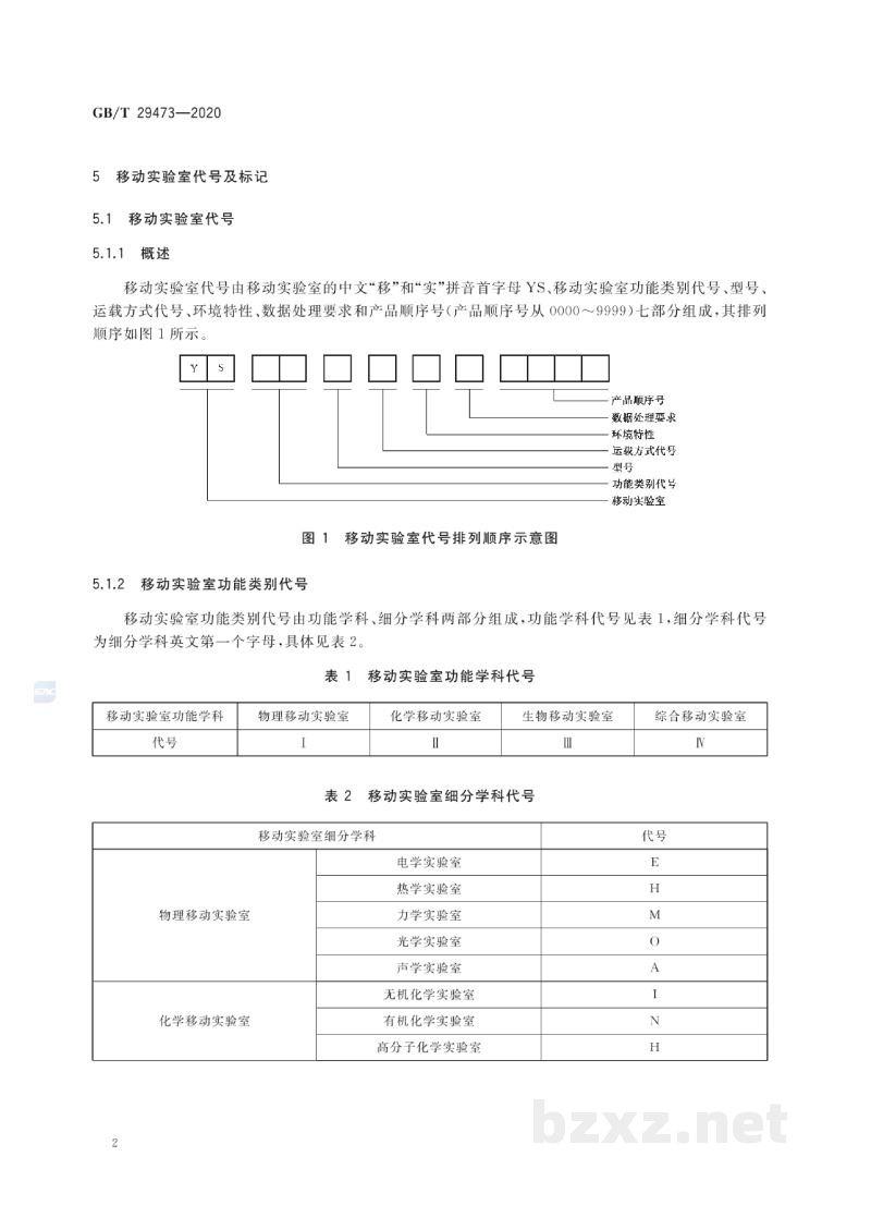 GB/T 29473-2020移动实验室分类、代号及标记