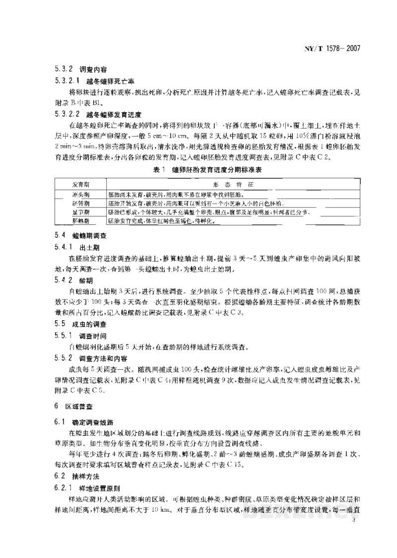 NY/T 1578-2007草原蝗虫调查规范