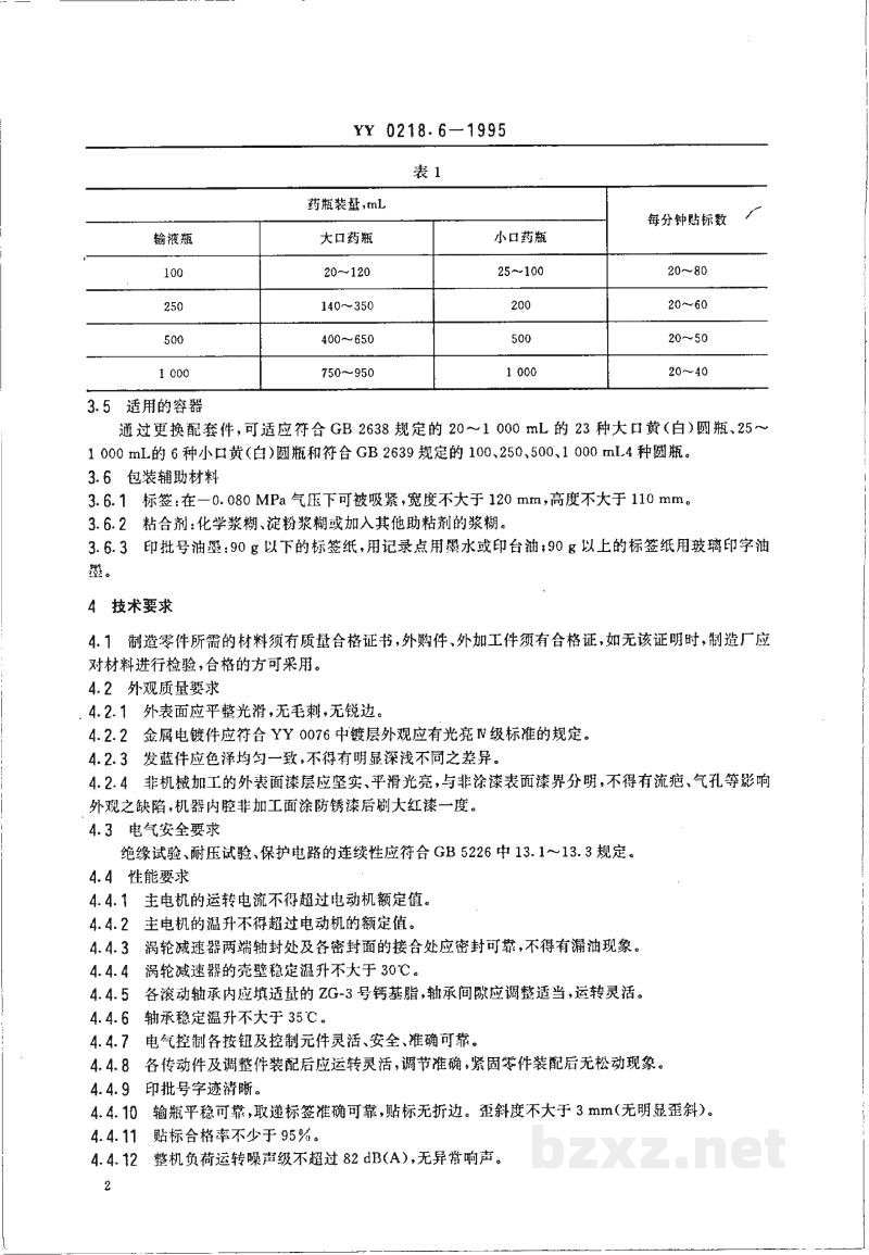 YY 0218.6-1995转鼓贴标机