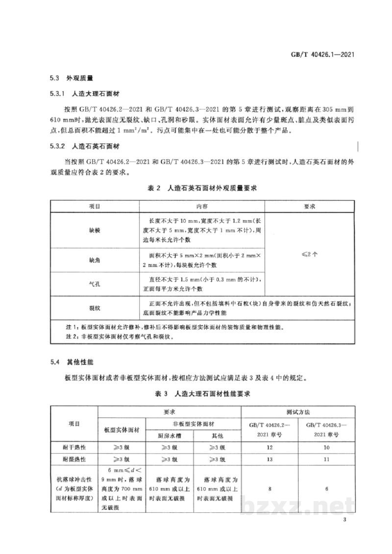 GB/T 40426.1-2021塑料制品　装饰性实体面材　第1部分：分类和规范