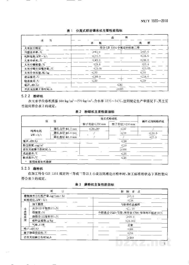 NY/T 1920-2010微型谷物加工组合机技术条件