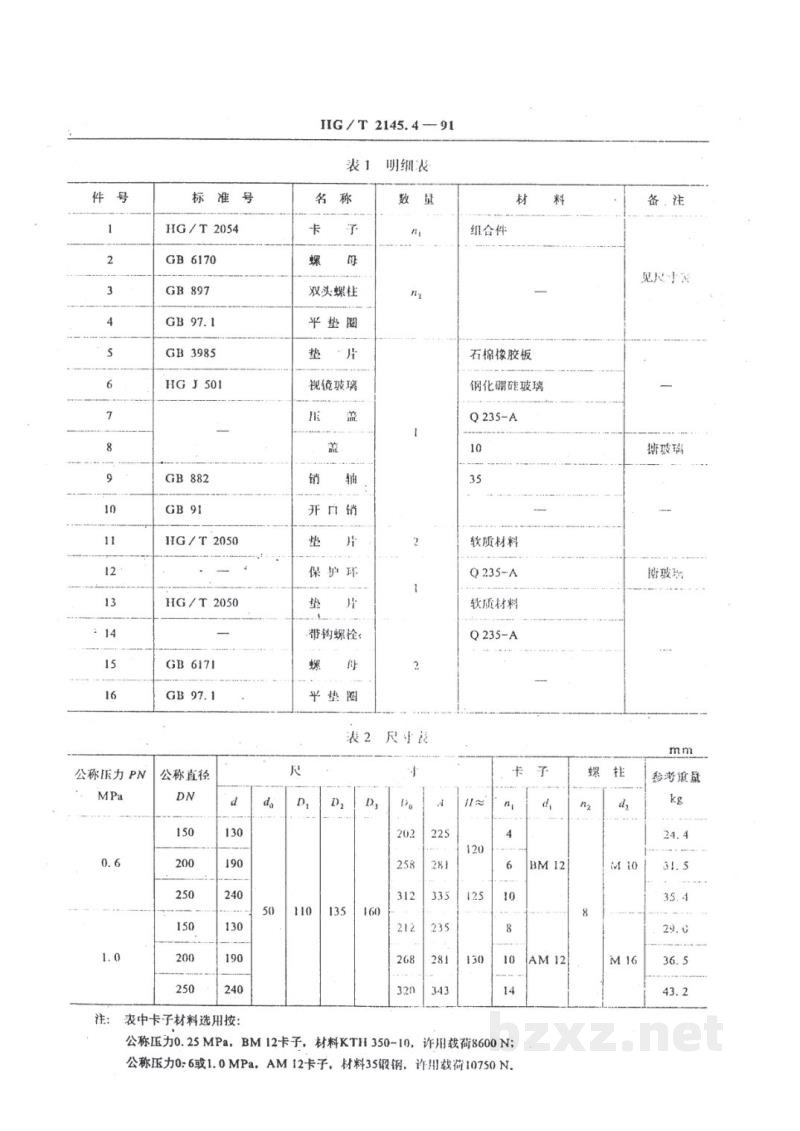 HG/T 2145.4-1991搪玻璃手孔 带视镜快开手孔