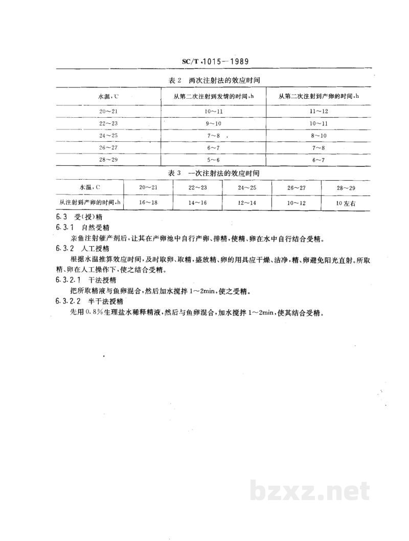SC/T 1015-1989鲢鱼、鳙鱼亲鱼 催产技术要求