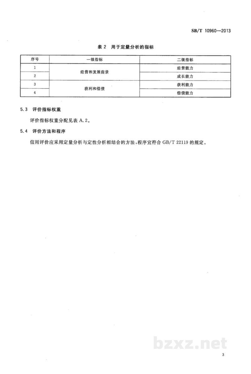 SB/T 10960-2013零售企业信用等级评价规范