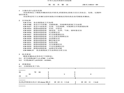ZB X 14014-1989精炼米糠油