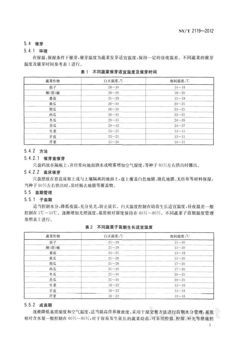 NY/T 2119-2012蔬菜穴盘育苗通则