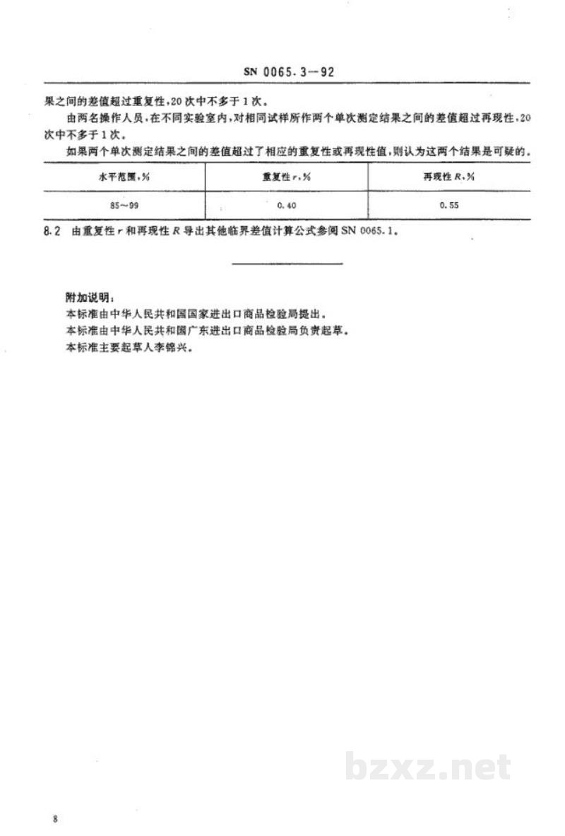 SN 0065.3-1992出口富铕 富钇 钐铕钆氧化物测定方法 重量法测定稀土氧化物总量 