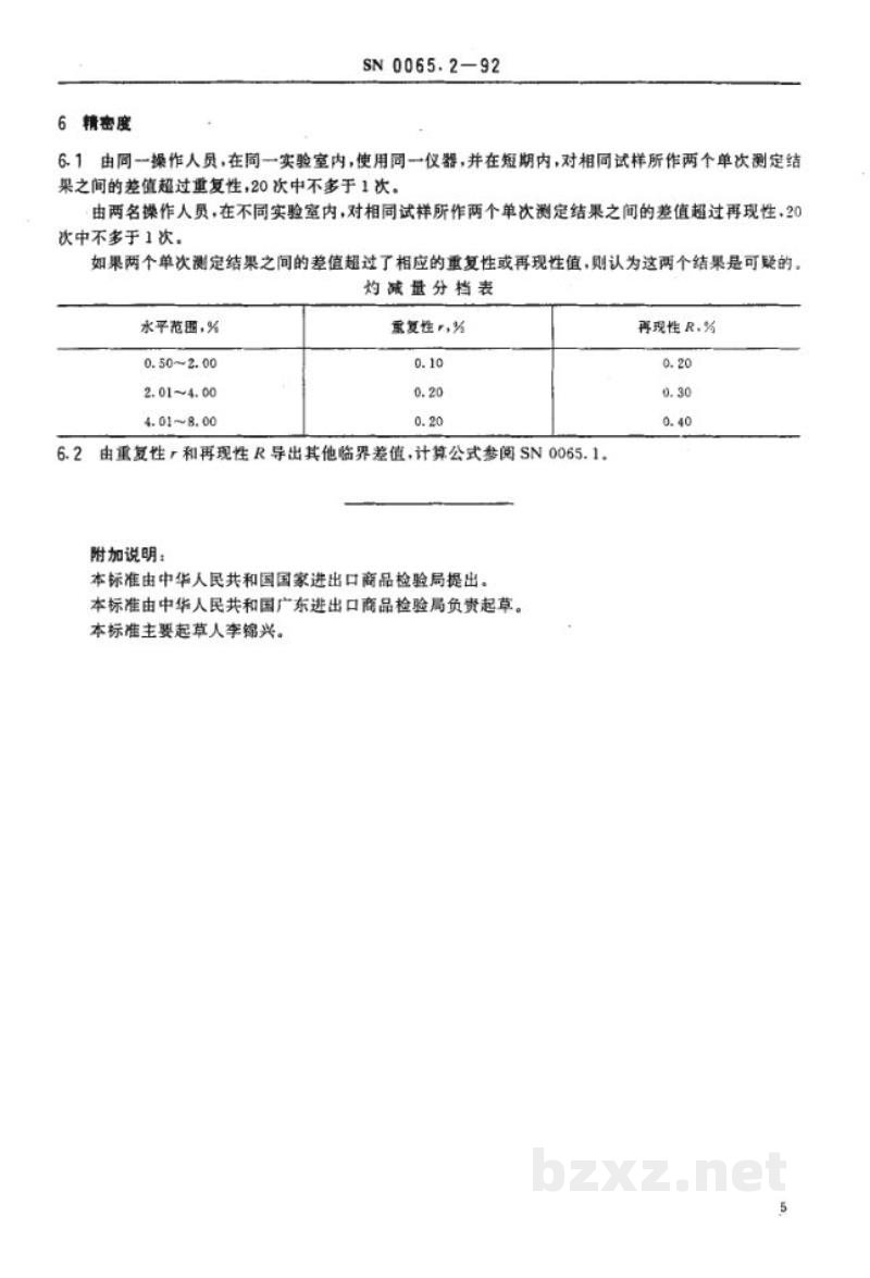 SN 0065.2-1992出口富铕 富钇 钐铕钆氧化物测定方法 重量法测量灼减量 