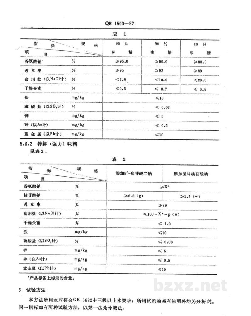 QB/T 1500-1992味精 