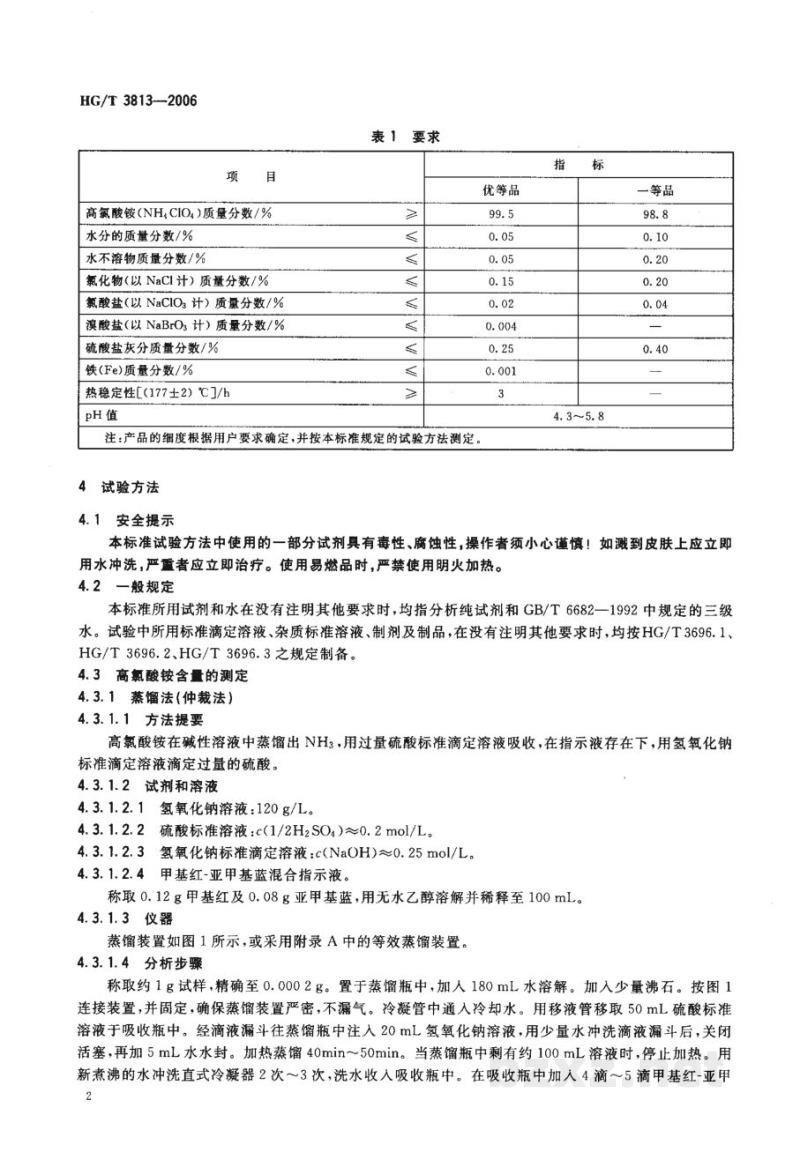 HG/T 3813-2006工业高氯酸铵 