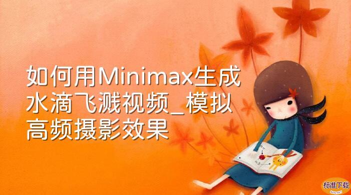 如何用Minimax生成水滴飞溅视频_模拟高频摄影效果