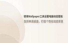 如何将电脑桌面设置为动态壁纸 使用Wallpaper工具