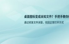 电脑桌面图标变成未知文件 默认打开方式修复方法