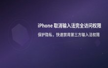 iPhone 17 Pro_如何取消第三方输入法的完全访问权限