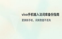 vivo手机输入法词库备份方法_防止更换设备后数据丢失