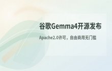 谷歌Gemma4开源模型发布：Apache2.0许可允许自由商用