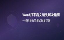解决Word打字时后文消失问题的设置调整方法