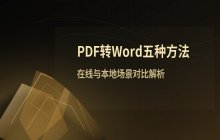 PDF转Word五种转换路径在线与本地场景对比