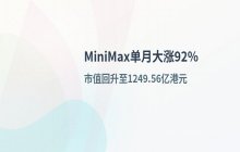 MiniMax单月涨幅超92%_市值回升至1249.56亿港元