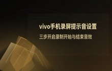 vivo手机录屏时提示音音效的设置与调整方法
