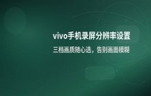vivo手机录屏功能中的屏幕录制分辨率设置方法