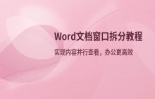 Word文档窗口拆分操作_实现文档内容的并行查看与对比