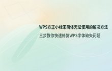 WPS软件中方正小标宋简体无法使用的处理