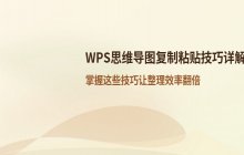 WPS思维导图 复制与粘贴文本内容的操作方法
