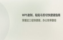 WPS办公软件 复制粘贴与剪切操作的快捷键汇总