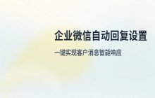 企业微信自动回复设置 客户消息自动回应教程