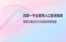 四库一平台公共服务官网入口 查询系统访问方式