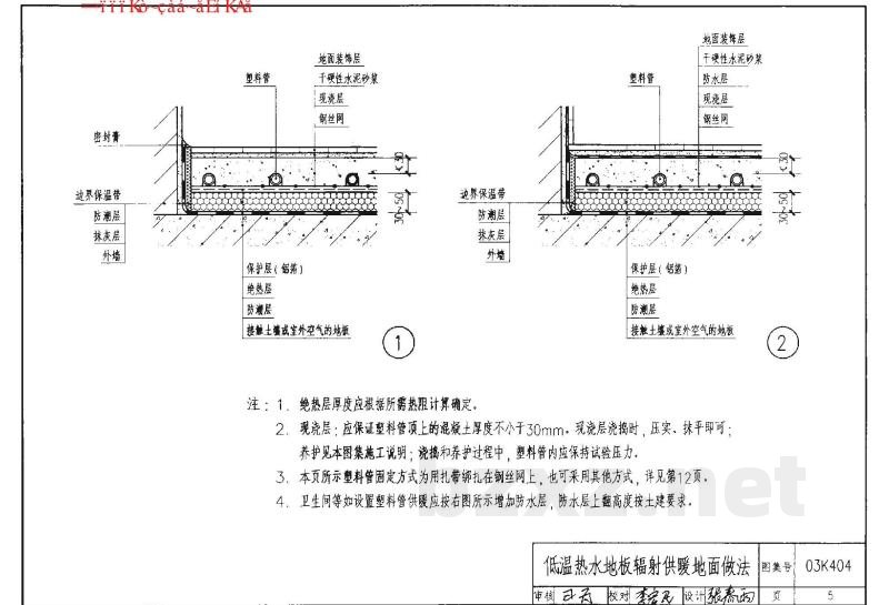 低温热水地板辐射供暖系统施工安装（含2005年局部修改版）