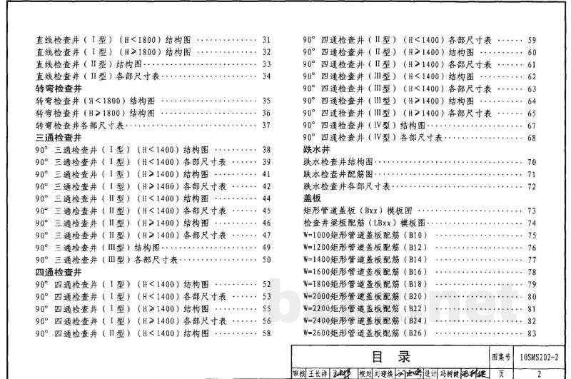 埋地矩形雨水管道及其附属构筑物（砖、石砌体）