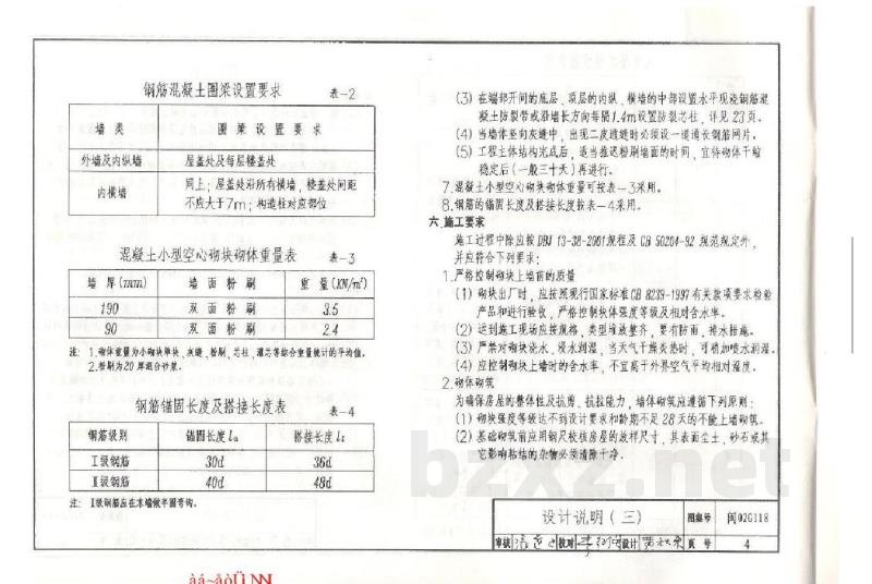  普通混凝土小型空心砌块砌体结构构造图