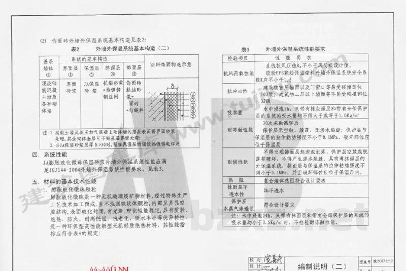  外墙外保温系统构造图集（七）JA膨胀玻化微珠保温砂浆外墙外保温系统